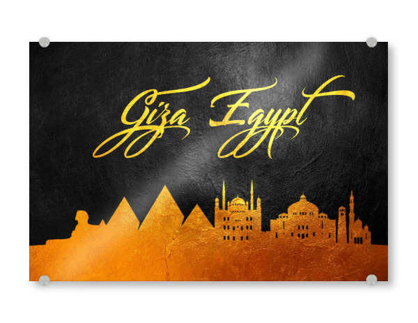 Acrylglasbild "Giza Egypt Gold Skyline" artboxONE - Städte - Gold,Skyline,Giza,Egypt