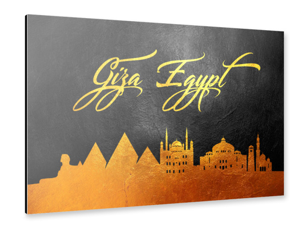 Alu-Dibond "Giza Egypt Gold Skyline" 30x20 cm artboxONE