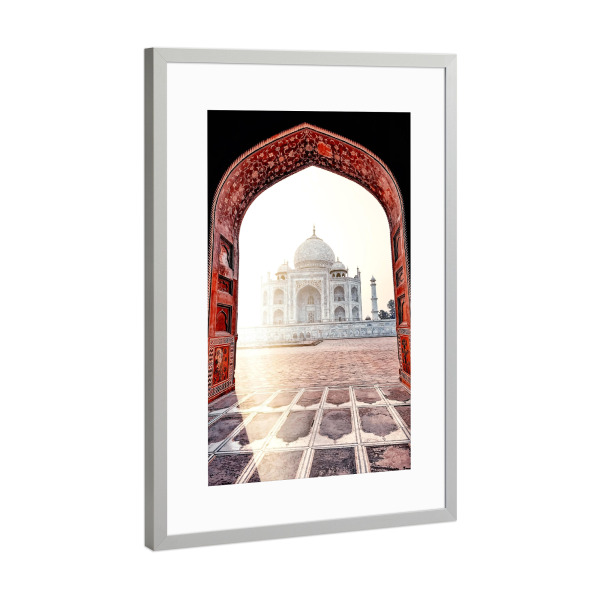 Poster mit Rahmen Silber "The Pearl Of Agra" artboxONE - Städte,Reise,Architektur,Reise / Asien,Reise / Länder
