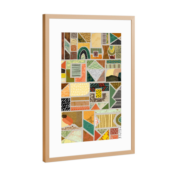 Poster mit Rahmen Kupfer "Lagos Art Design" artboxONE - Abstrakt,Geometrie,Reise / Afrika