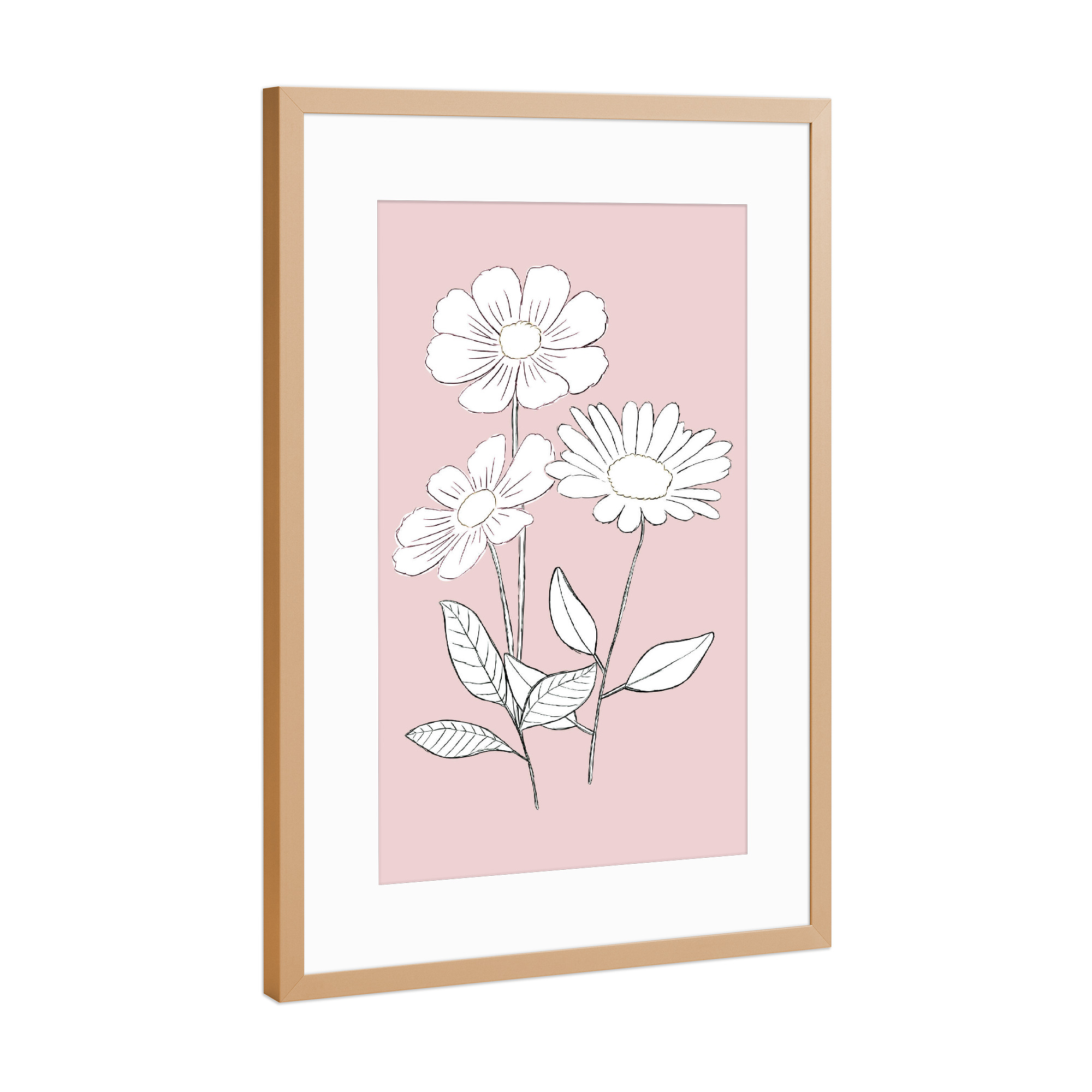 Poster mit Rahmen Kupfer "Rose pastel bloom" artboxONE - Natur,Floral,Abstrakt,Für Mama