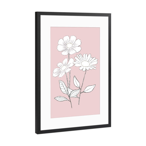 Poster mit Rahmen Schwarz (Metallic) "Rose pastel bloom" artboxONE - Natur,Floral,Abstrakt,Für Mama