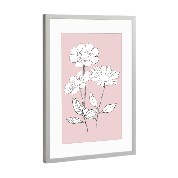 Poster mit Rahmen Silber "Rose pastel bloom" artboxONE - Natur,Floral,Abstrakt,Für Mama