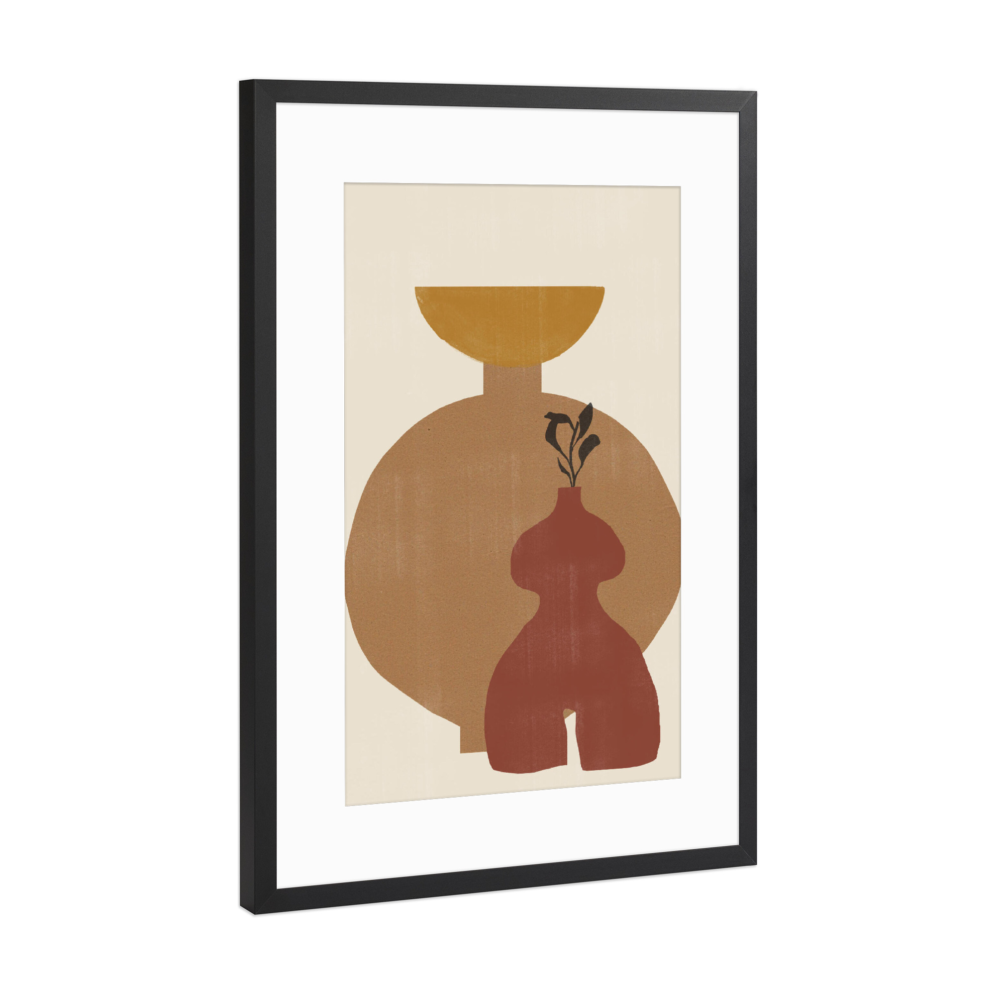 Poster mit Rahmen Schwarz (Metallic) "Modern Vases, Woman Shapes" artboxONE - Abstrakt,Geometrie
