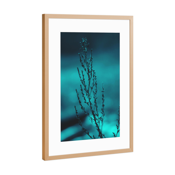 Poster mit Rahmen Kupfer "Winterpflanze" artboxONE - Natur