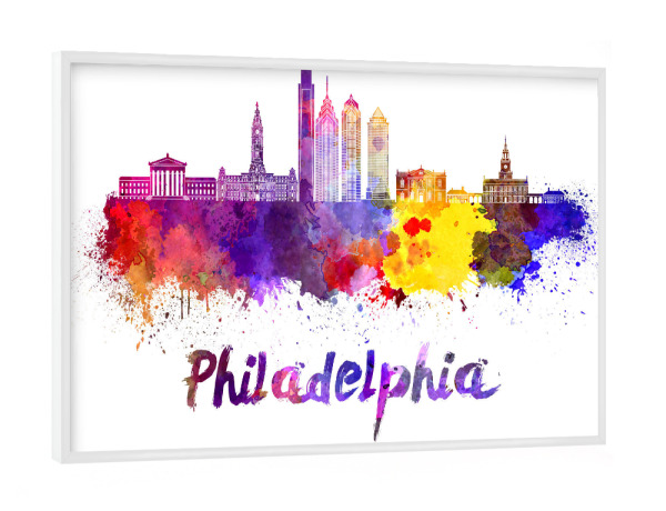 Poster mit weißem Rahmen "PHILADELPHIA skyline -k" artboxONE - Städte,Abstrakt,Architektur