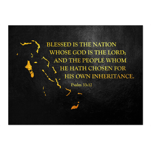 Puzzle Ravensburger "Bahamas Bible Verse Gold Map" artboxONE - Reise / Länder - Bahamas,Gold,Map - Bild bahamas