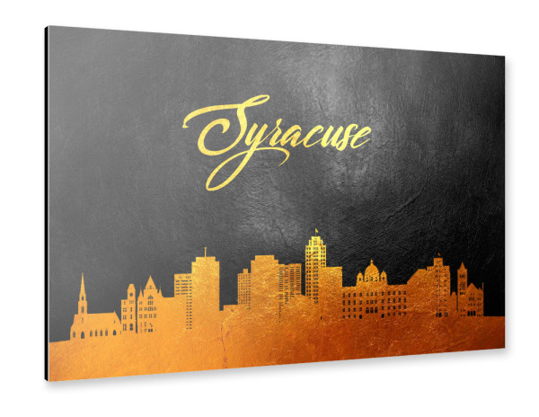 Alu-Dibond "Syracuse New York Gold Skyline" 30x20 cm artboxONE