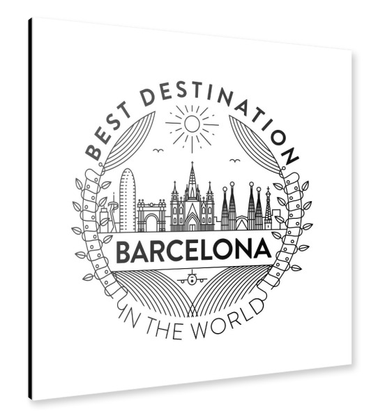 Alu-Dibond "Barcelona Badge" 30x30 cm artboxONE