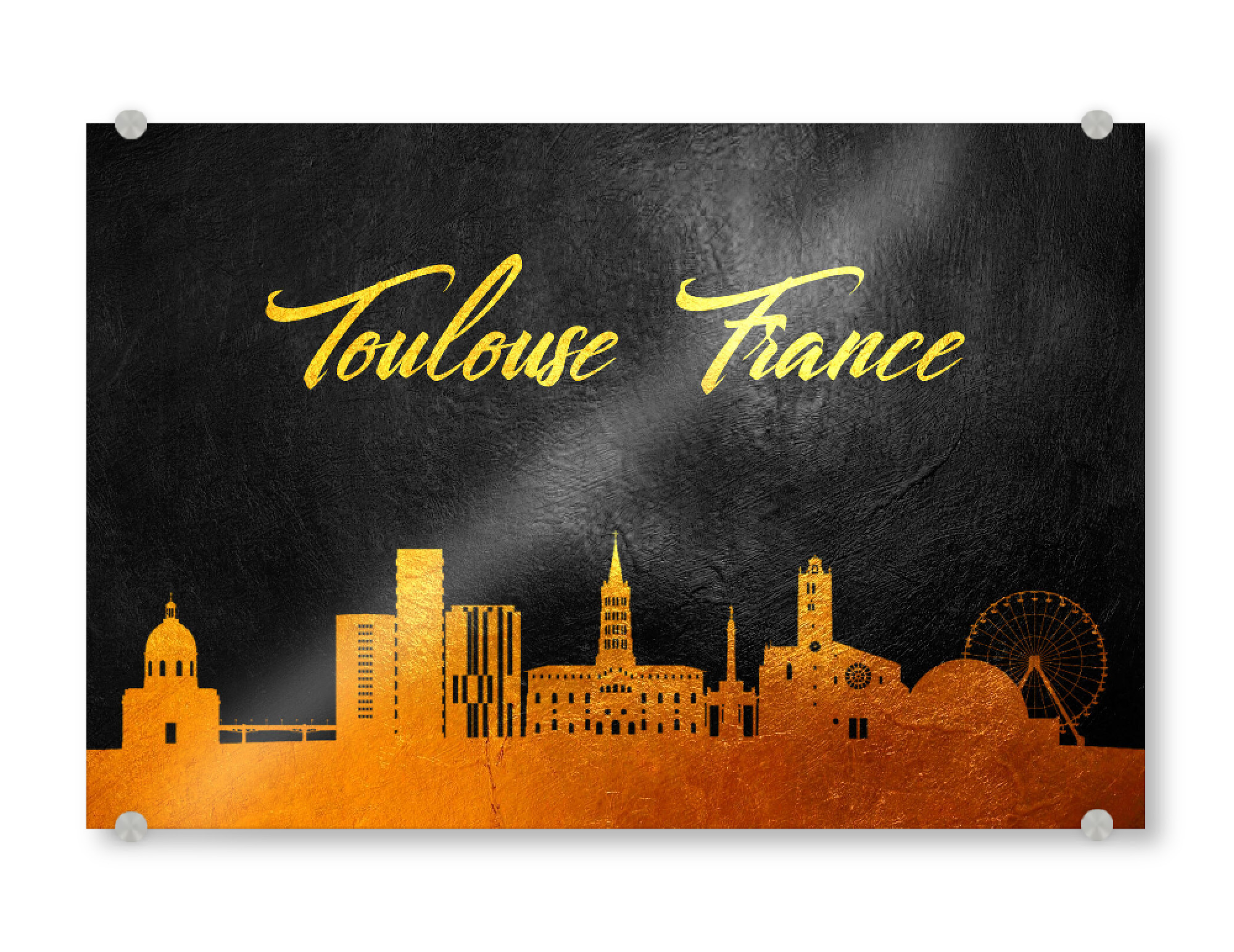 Acrylglasbild "Toulouse France Gold Skyline" artboxONE - Städte - Toulouse,Gold,Skyline,France,City,Stadt,Frankreich