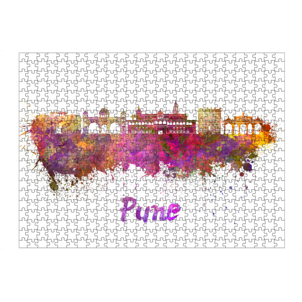 artboxONE Puzzle "PUNE skyline in watercolor" artboxONE - Städte,Abstrakt,Architektur