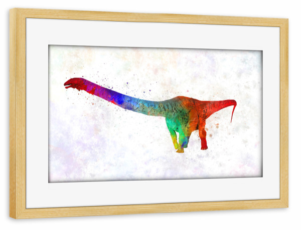 Poster mit Rahmen kiefer "Apatosaurus in watercolor" artboxONE - Tiere,Abstrakt
