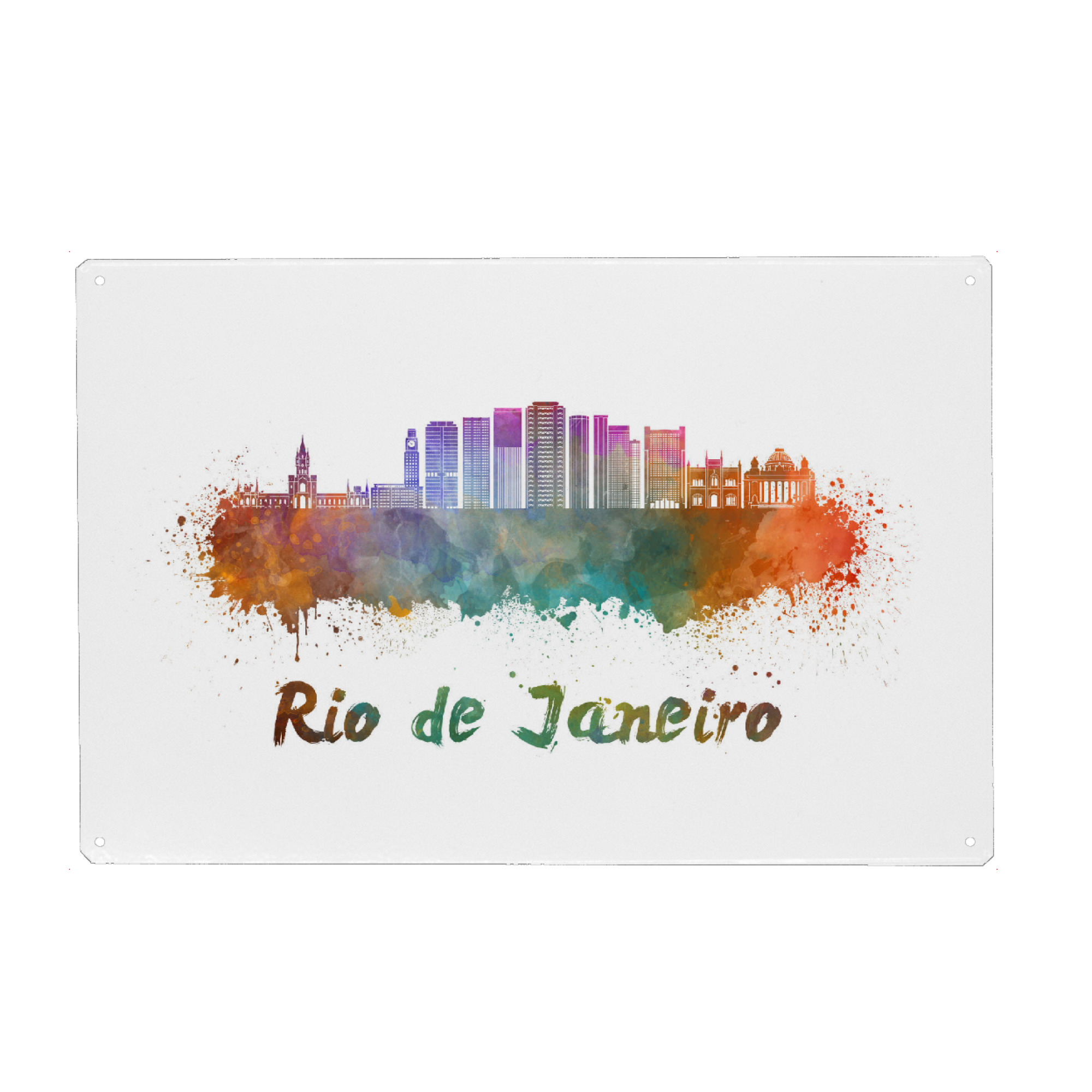 Metall Poster "RIO DE JANEIRO skyline-k" artboxONE - Städte,Abstrakt,Architektur