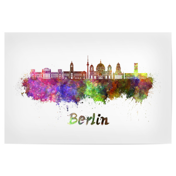Poster 30x20 cm "BERLIN v2 skyline in watercolor-b" artboxONE - Städte,Reise,Abstrakt,Architektur