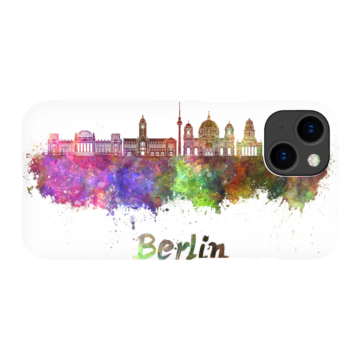 iPhone "BERLIN v2 skyline in watercolor-b" Premium-Case Handyhülle artboxONE