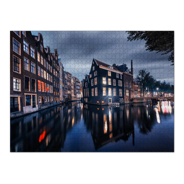 Puzzle Ravensburger "Amsterdam Night" artboxONE - Städte,Reise,Architektur,Reise / Länder,Städte / Amsterdam