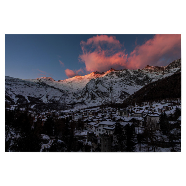 Poster "Sunrise in Saas-Fee" artboxONE - Natur,Reise,Architektur