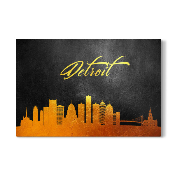 Galerie-Print "Detroit Michigan Gold Skyline" 30x20 cm artboxONE