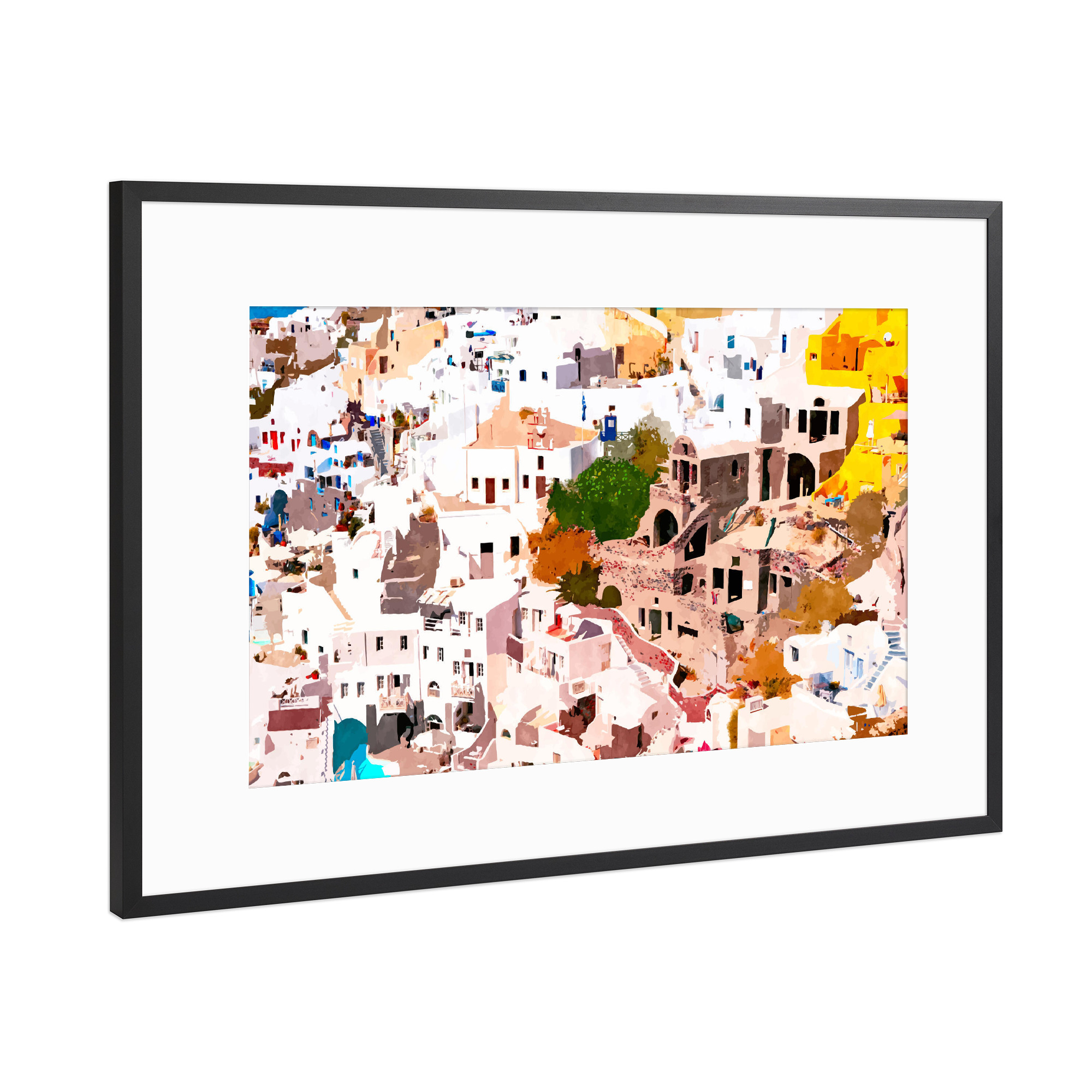 Poster mit Rahmen Schwarz (Metallic) "Travel Far Enough" artboxONE - Städte,Architektur