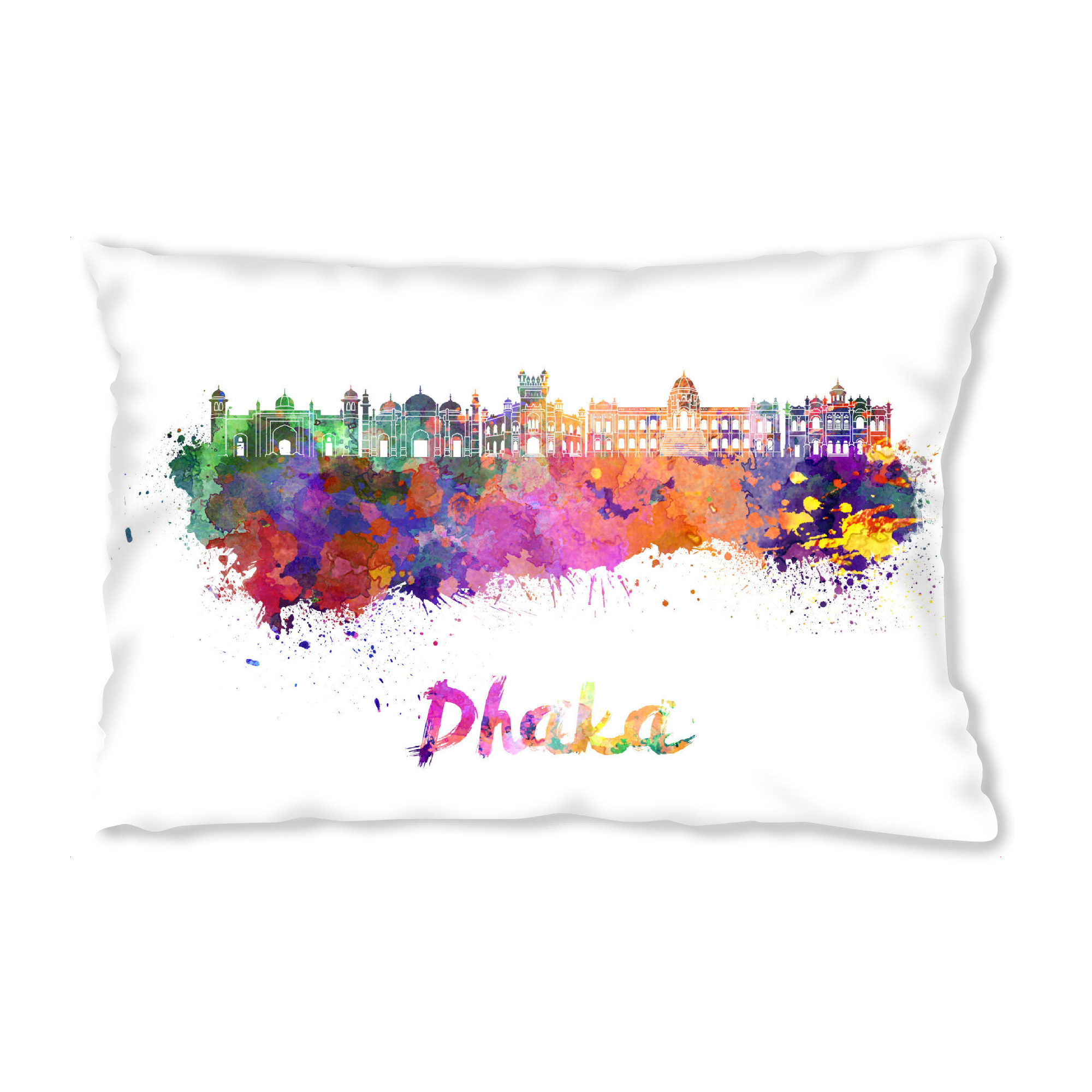 Design-Kissen "DHAKA skyline in watercolor-b" artboxONE - Städte,Abstrakt,Architektur