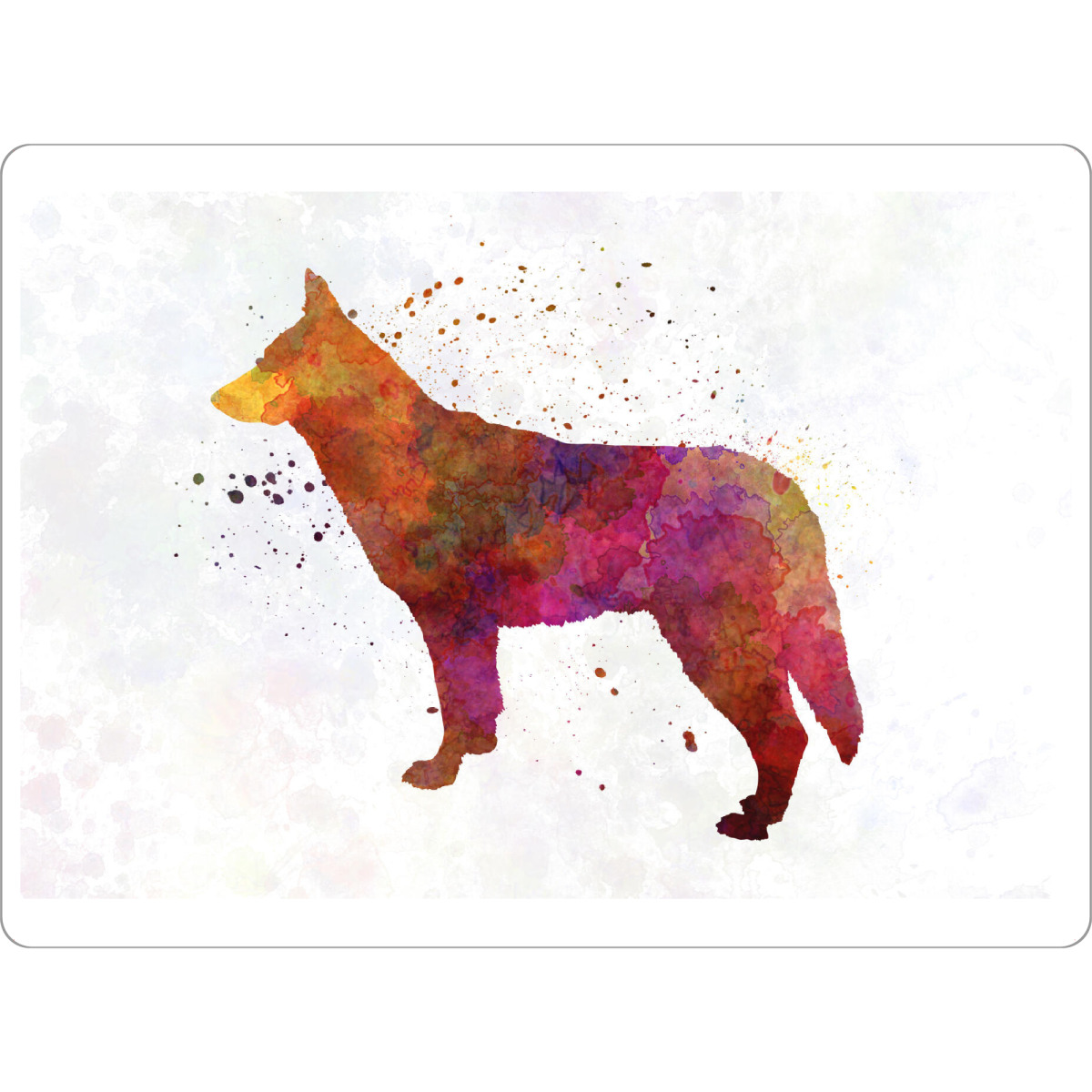 Tischset "Saarloos Wolfdog" artboxONE - Tiere,Abstrakt - Dog,Dogs,Pet,Animal,Mammal,Watercolor,Illustration,Abstract,Hund,Bunt,Colorful - Bild dog