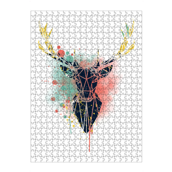 Puzzle Ravensburger "Abstract Deer" artboxONE - Tiere,Abstrakt - Deer,Antlers,Triangles,Geometric,Animals,Hirsch,Tier,Colorful,Bunt - Bild deer