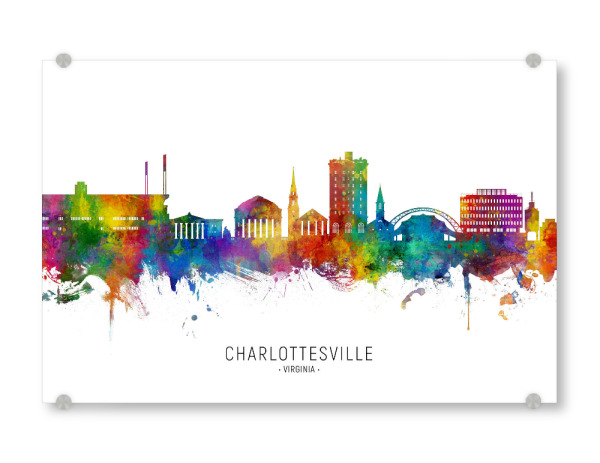 Acrylglasbild "Charlottesville Skyline txt" artboxONE - Städte