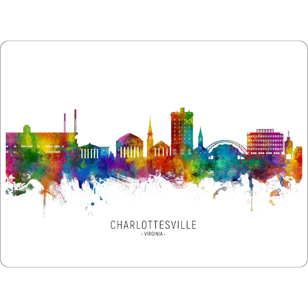 Tischset "Charlottesville Skyline txt" artboxONE - Städte
