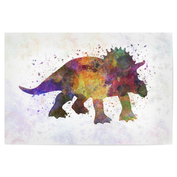 Poster "Triceratops in watercolor" artboxONE - Tiere,Abstrakt - Dinosaur,Prehistoric,Color,Watercolor,Colorful,Pet,Wild,Childish,Animal,Ancient,Dino