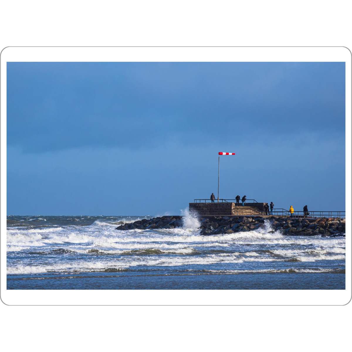 Tischset "Wellen, Mole und Windsack" artboxONE - Natur,Reise,Architektur,Reise / Strand und Meer