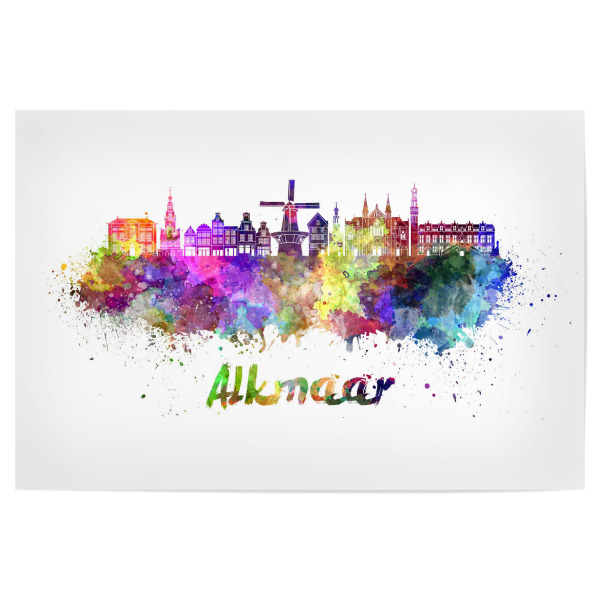 Poster 30x20 cm "ALKMAAR skyline in watercolor-b" artboxONE - Städte,Abstrakt,Architektur