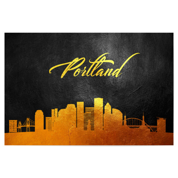 Poster "Portland Oregon Gold Skyline" artboxONE - Städte - Portland,Oregon,Gold,Skyline,City,Stadt