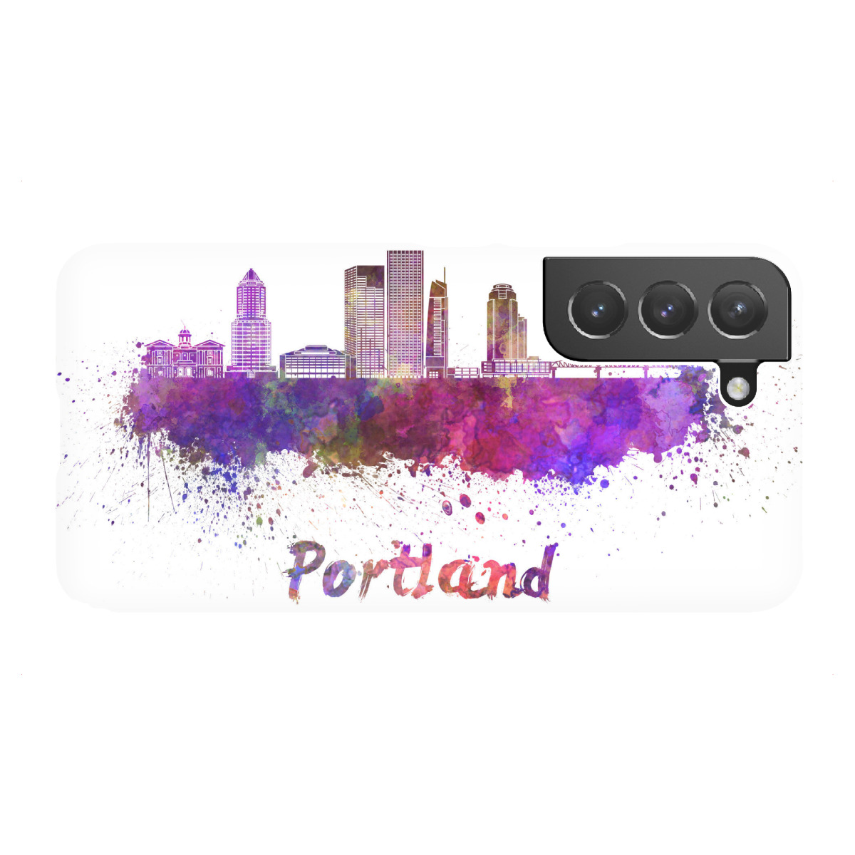 Samsung Galaxy "PORTLAND skyline in watercolor-j" Premium-Case Handyhülle artboxONE