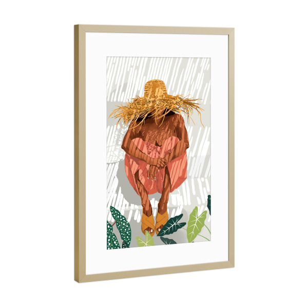 Poster mit Rahmen Gold "Bohemian Vacay" artboxONE - Menschen