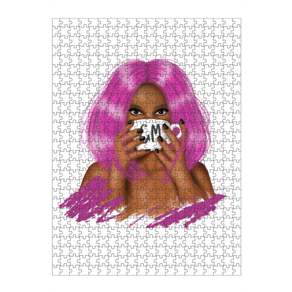 Puzzle Ravensburger "Pink Haired Girl | Good Morning" artboxONE - Menschen,Fashion,Für Mama,Lustig