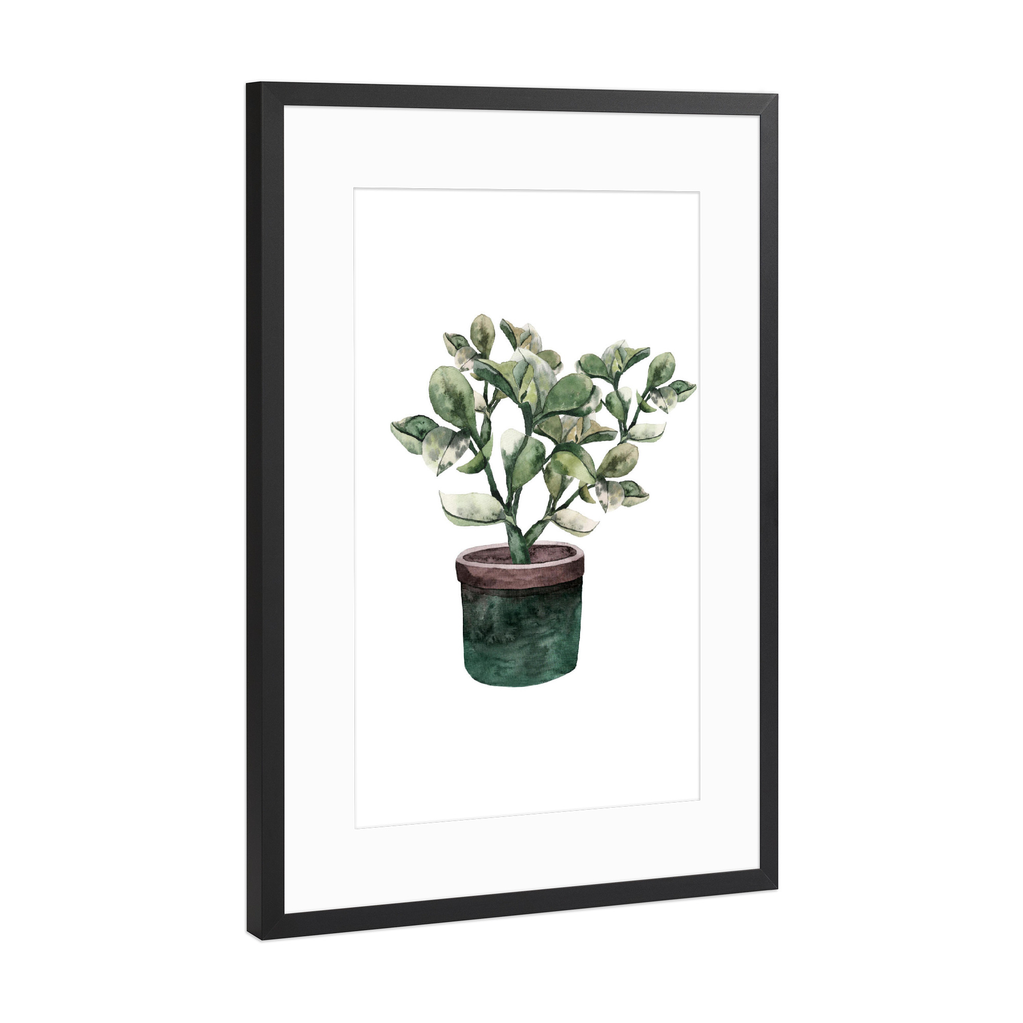 Poster mit Rahmen Schwarz (Metallic) "Potted Plantfriend" artboxONE - Natur,Floral