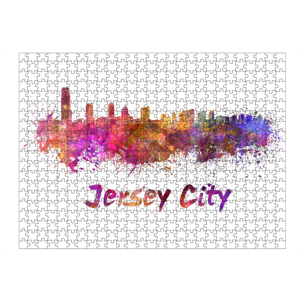 artboxONE Puzzle "JERSEY CITY skyline in watercolor" artboxONE - Städte,Abstrakt,Architektur