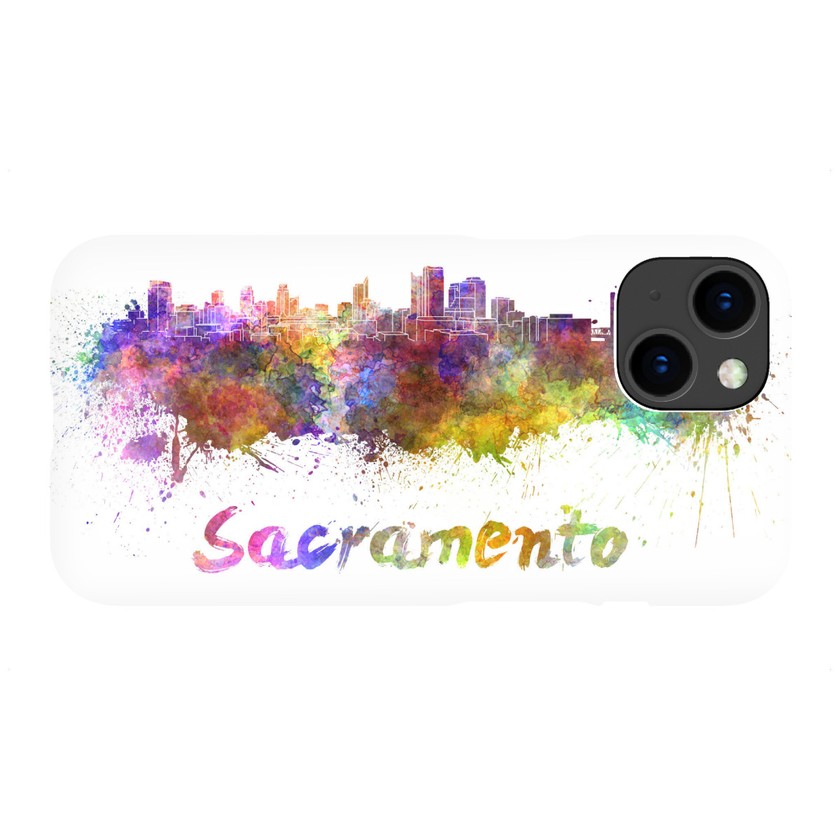 "SACRAMENTO skyline in watercolor"für iPhone - Premium-Case Handyhülle artboxONE