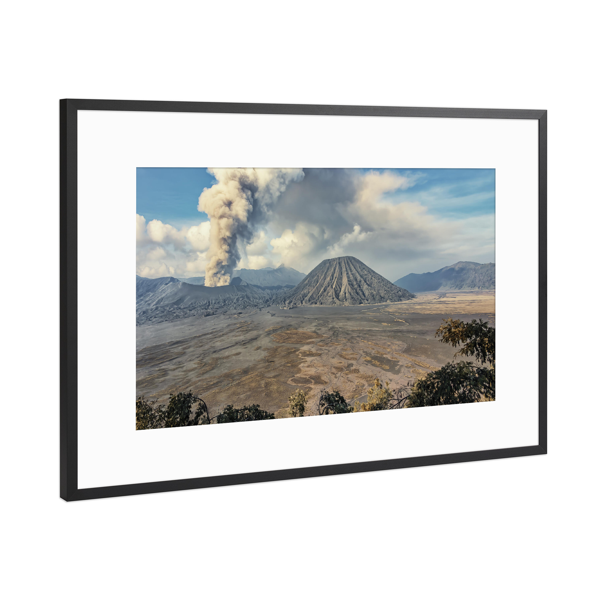 Poster mit Rahmen Schwarz (Metallic) "Volcanic Crater" artboxONE - Natur,Reise,Reise / Asien,Reise / Länder