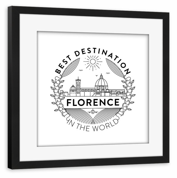 Poster mit Rahmen schwarz "Florence Badge" artboxONE - Städte,Reise