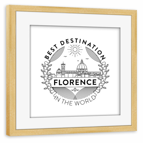 Poster mit Rahmen kiefer "Florence Badge" artboxONE - Städte,Reise