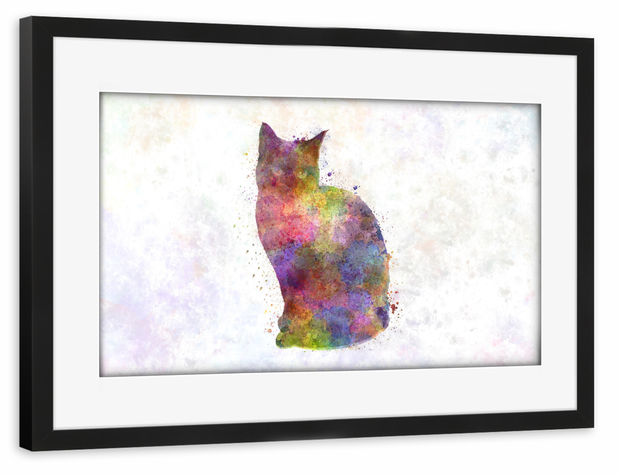 Poster mit Rahmen schwarz "Siamese cat in watercolor" artboxONE - Tiere,Abstrakt