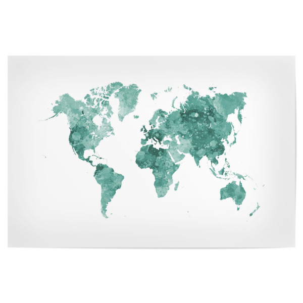 Poster 30x20 cm "Watercolor world map-i" artboxONE - Abstrakt,Kartografie