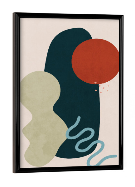 Poster mit schwarzem Rahmen "Mountain and River Landscape" artboxONE - Natur,Abstrakt