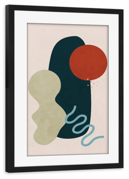 Poster mit Rahmen schwarz "Mountain and River Landscape" artboxONE - Natur,Abstrakt