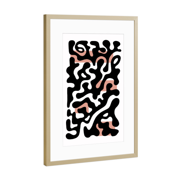 Poster mit Rahmen Gold "Twisted Beats - What’s up" artboxONE - Abstrakt