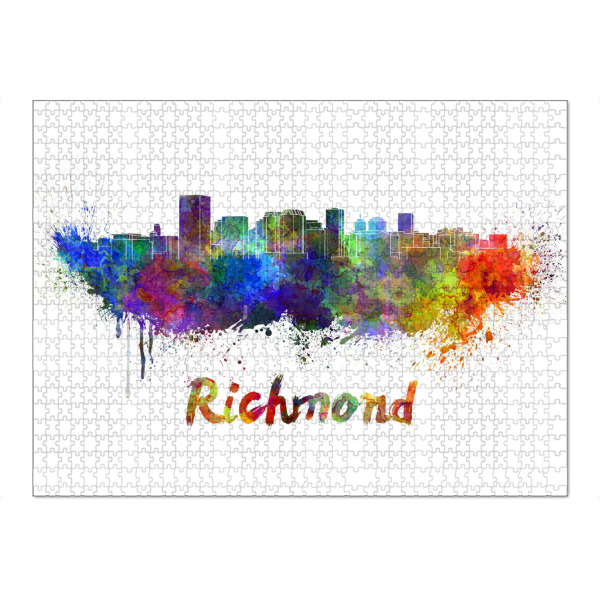 Puzzle Ravensburger "RICHMOND skyline in watercolor" artboxONE - Städte,Abstrakt,Architektur