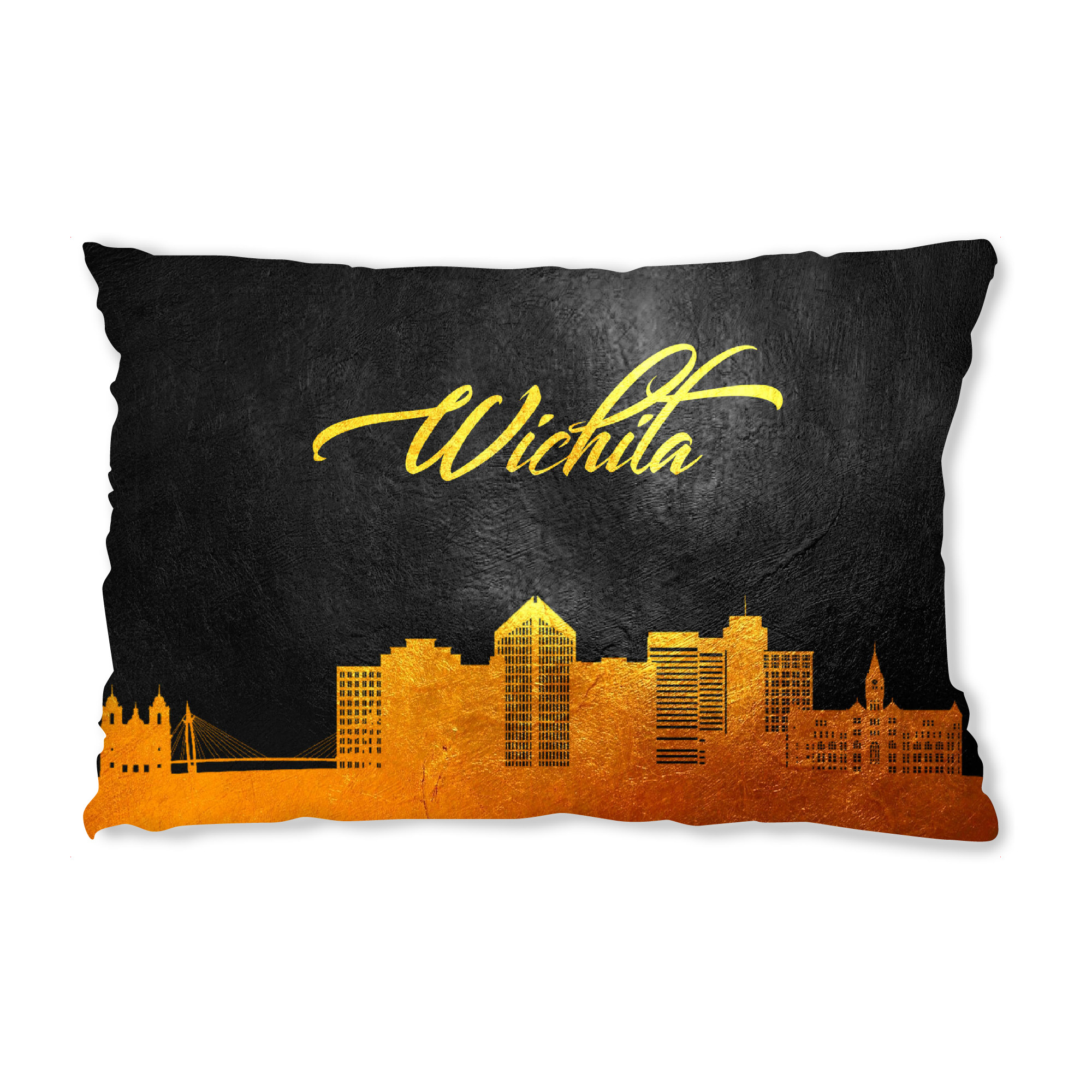 Design-Kissen "Wichita Kansas Gold Skyline" artboxONE - Städte - Wichita,Kansas,Gold,Amerika,Skyline,Stadt - Bild wichita