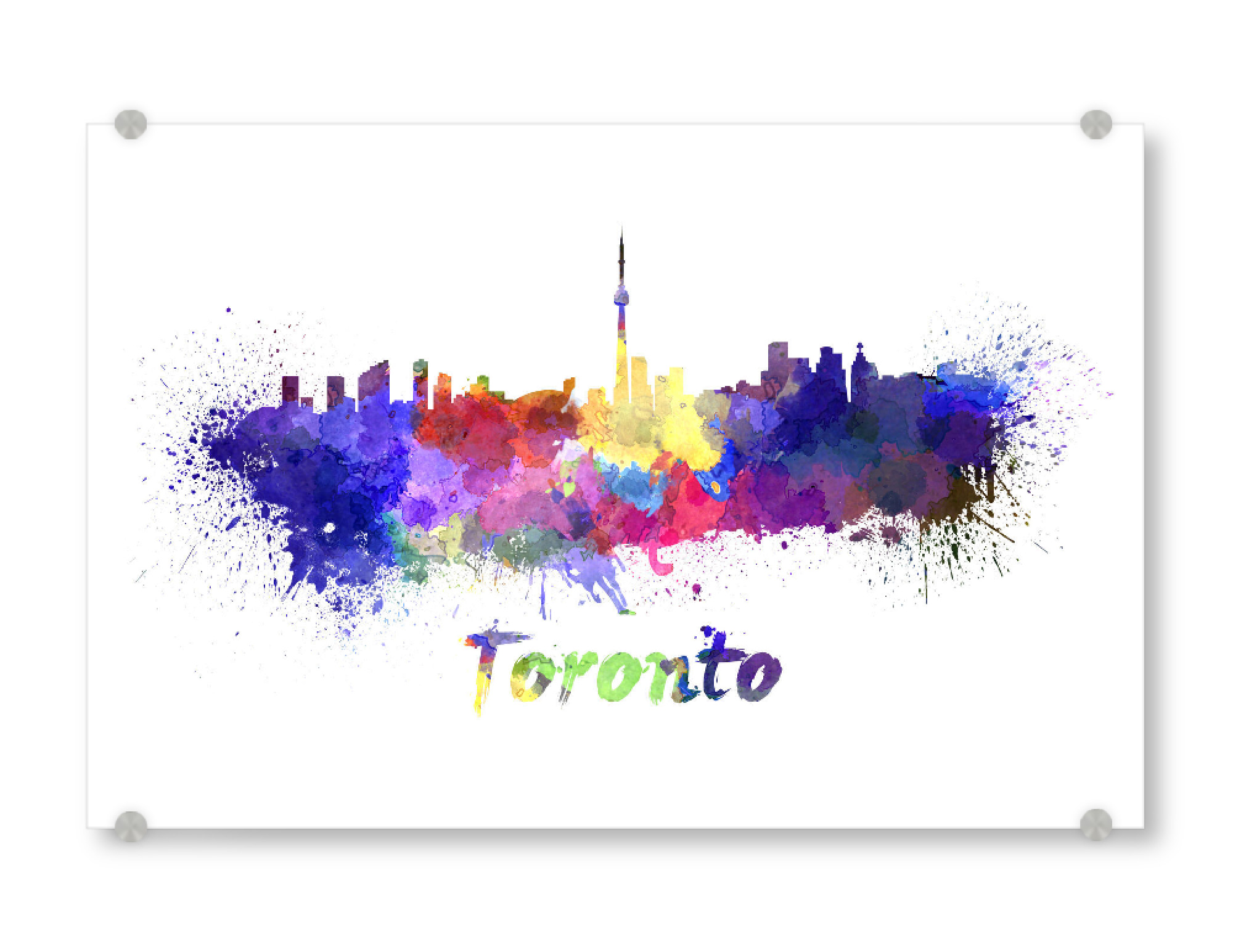 Acrylglasbild "TORONTO skyline in watercolor-x" artboxONE - Städte,Abstrakt,Architektur