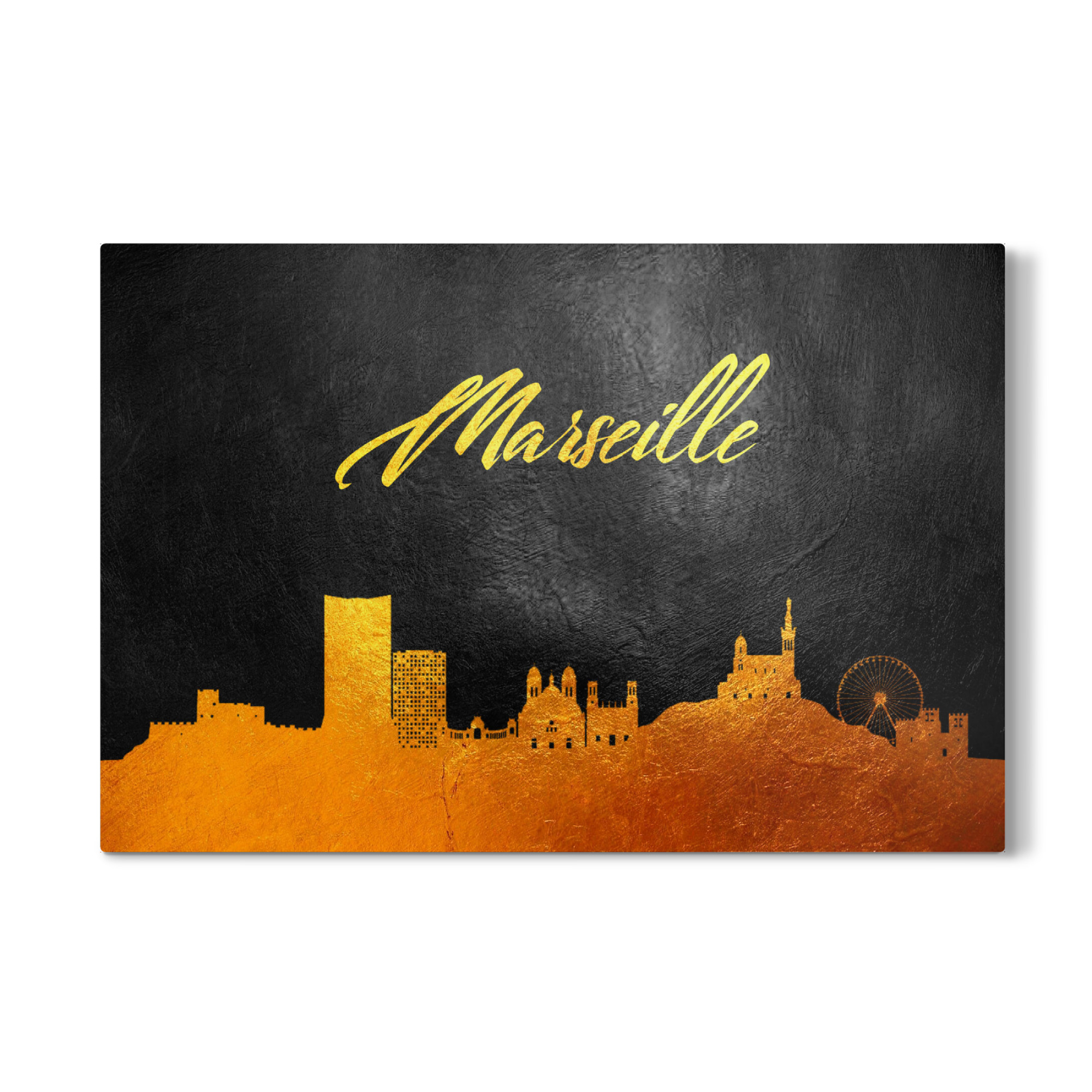 Galerie-Print "Marseille France Gold Skyline" 75x50 cm artboxONE